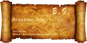 Breitner Ida névjegykártya